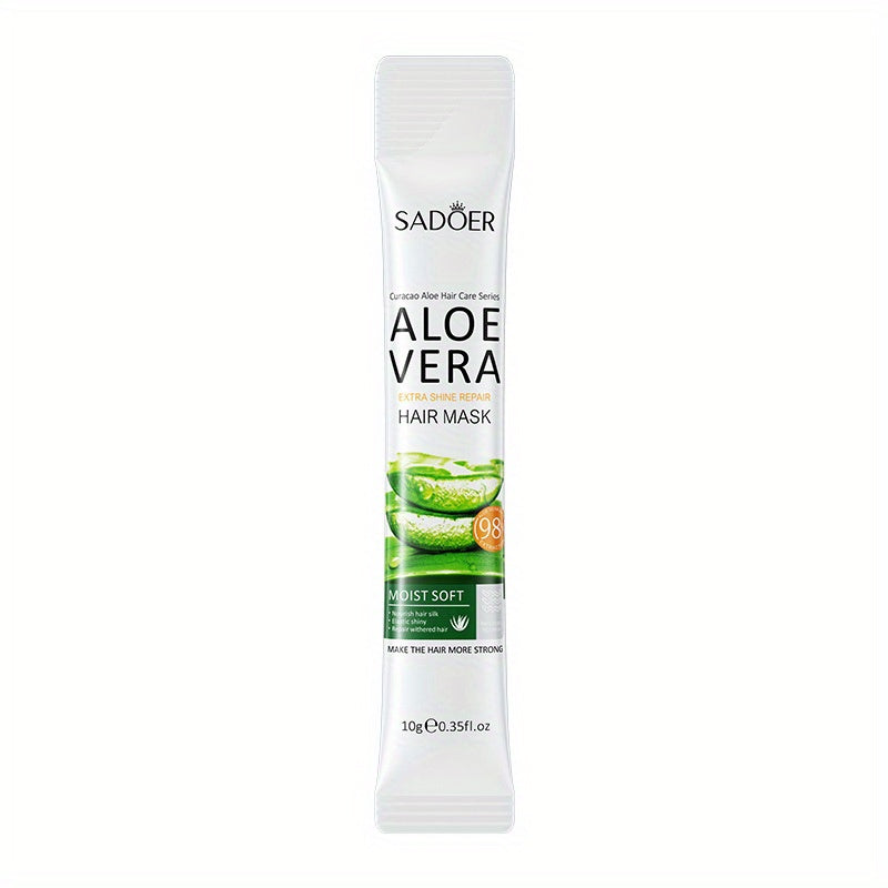 Aloe vera hair mask, improves dryness, perming, frizz, smoothness, moisturizing, hair care mask, Women's hair lotion, conditioner, suitable for all hair types, plant-based conditioner, small strip set, portable travel set