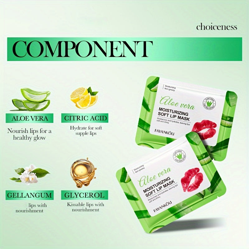 Fayankou Aloe Vera Moisturizing Lip Mask - Hydrating & Smoothing, Non-Greasy Formula for Soft, Supple Lips | Women's Daily Lip Care Treatment