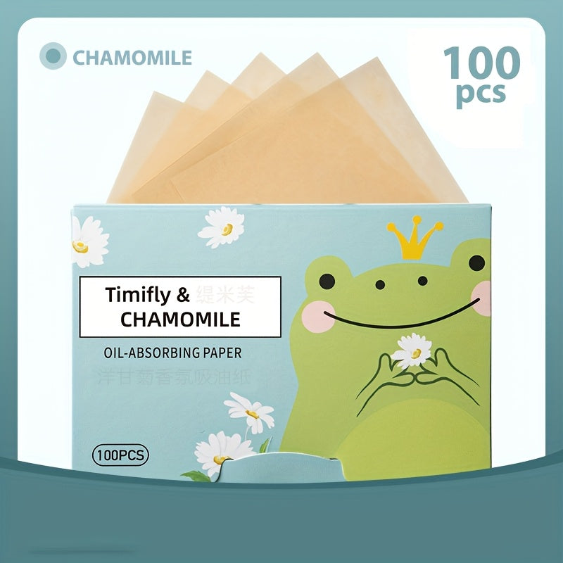 Summer Face Oil Light Beige T-zone Dry Oil Absorbing Paper, Suitable for Office Work and Students to Keep the Face Refreshing and Oil-Free, No Makeup Remover, Odorless, Portable Boxed, Unisex 100/10 Sheets