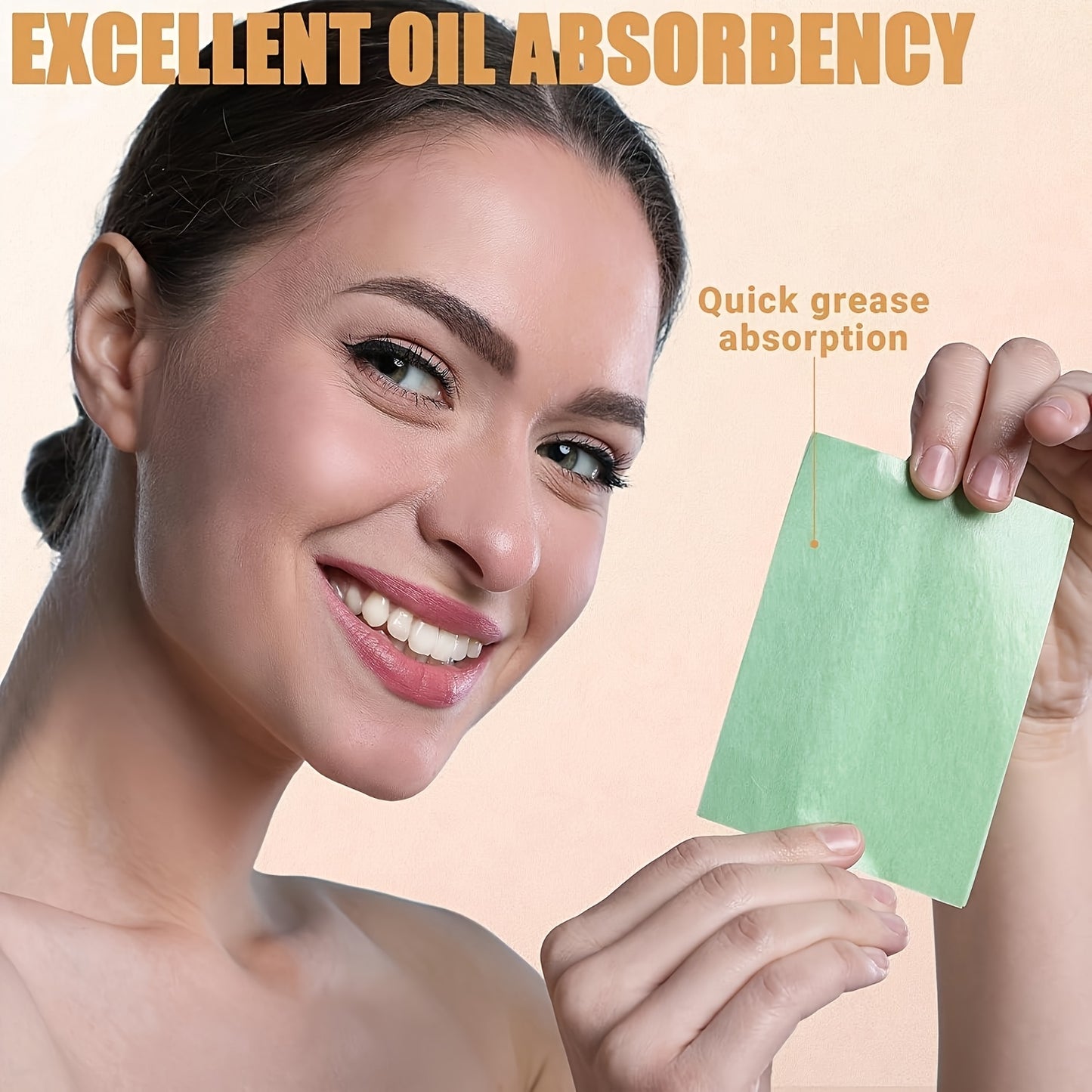 Summer Face Oil Light Beige T-zone Dry Oil Absorbing Paper, Suitable for Office Work and Students to Keep the Face Refreshing and Oil-Free, No Makeup Remover, Odorless, Portable Boxed, Unisex 100/10 Sheets