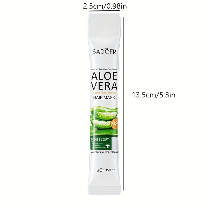 Aloe vera hair mask, improves dryness, perming, frizz, smoothness, moisturizing, hair care mask, Women's hair lotion, conditioner, suitable for all hair types, plant-based conditioner, small strip set, portable travel set