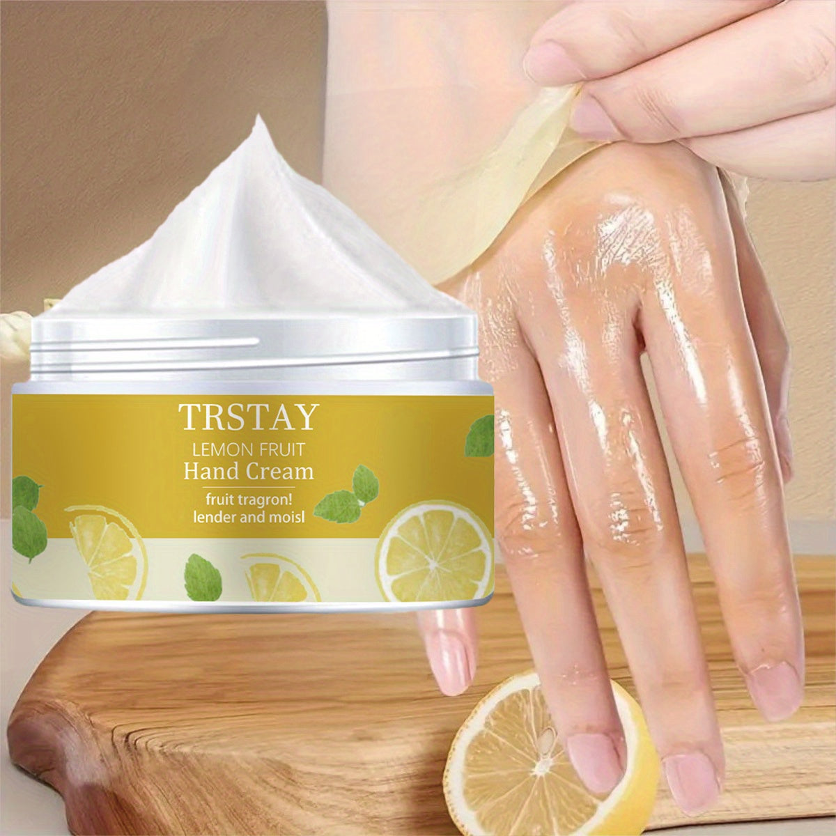TRSTAY Lemon Fruit Hand & Foot Cream - Gentle Hypoallergenic Formula for Dry, Cracked Light Beige, Daily Moisturizer with Soothing Lemon Fruit Extract, 1.7oz, All Light Beige Types Including Sensitive, Fresh Appeal Packaging,