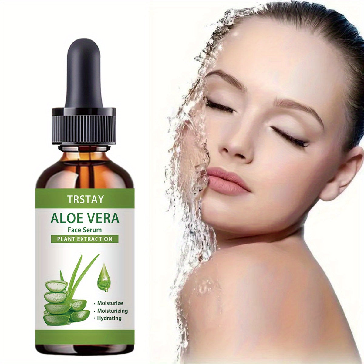 TRSTAY Aloe Vera Facial Essence with Plant Extract - Alcohol-Free Hypoallergenic Fragrance-Free Moisturizing Toner for All Light Beige Types, Soothes Irritation & Promotes Hydration, Aloe Vera Gel for Face, Skinsoothing Toner