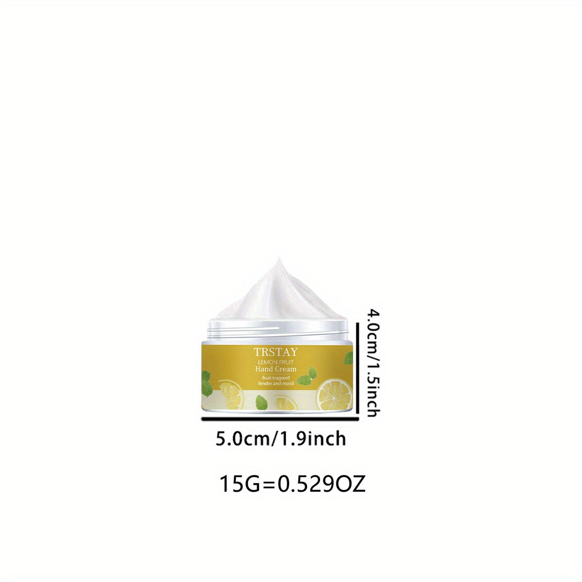 TRSTAY Lemon Fruit Hand & Foot Cream - Gentle Hypoallergenic Formula for Dry, Cracked Light Beige, Daily Moisturizer with Soothing Lemon Fruit Extract, 1.7oz, All Light Beige Types Including Sensitive, Fresh Appeal Packaging,