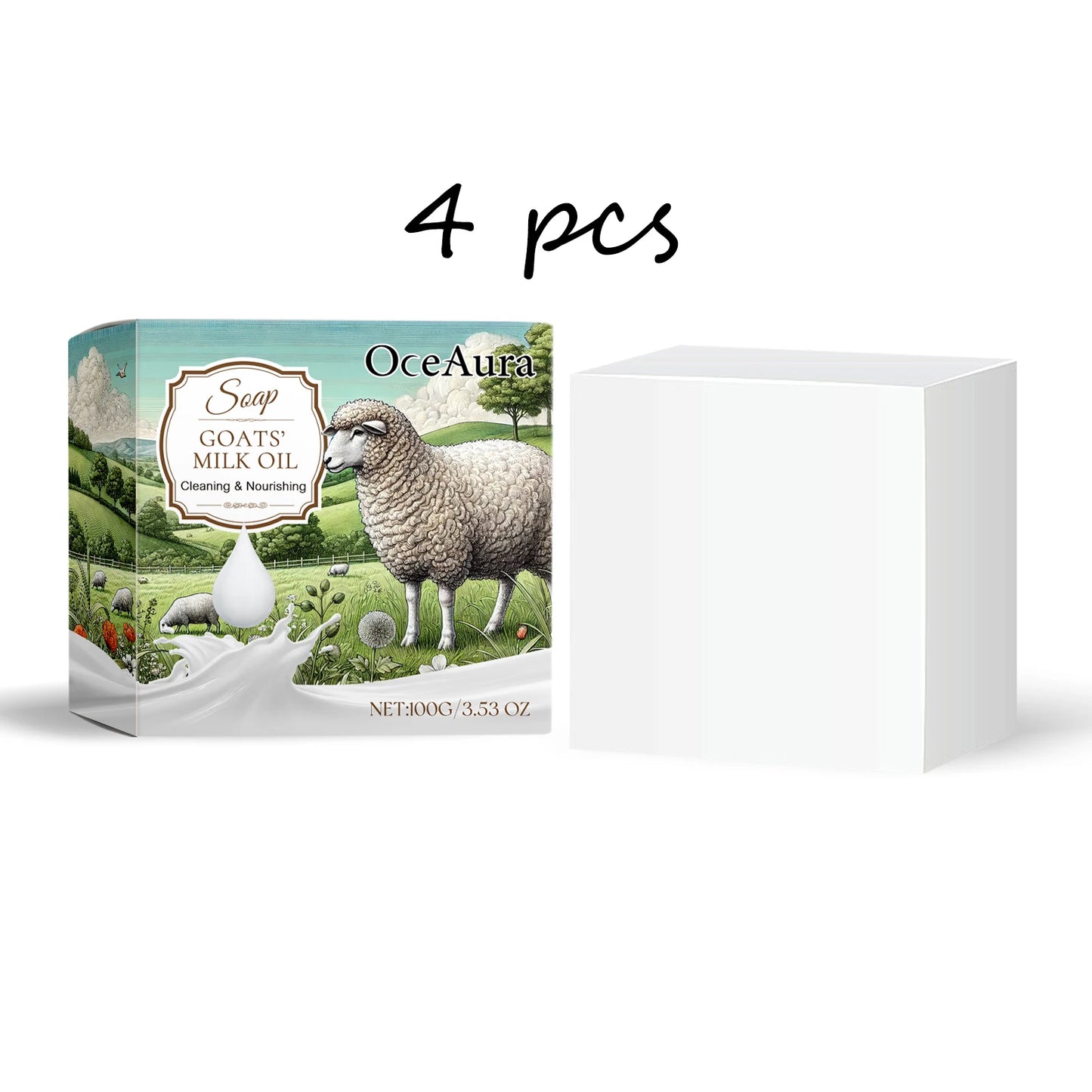 Organic Oceaura Goat Milk Soap Gentle Cleaning Body Dirts Improve Skin Texture Restore Skin Luster Moisturize Natural Body Bathing Soap