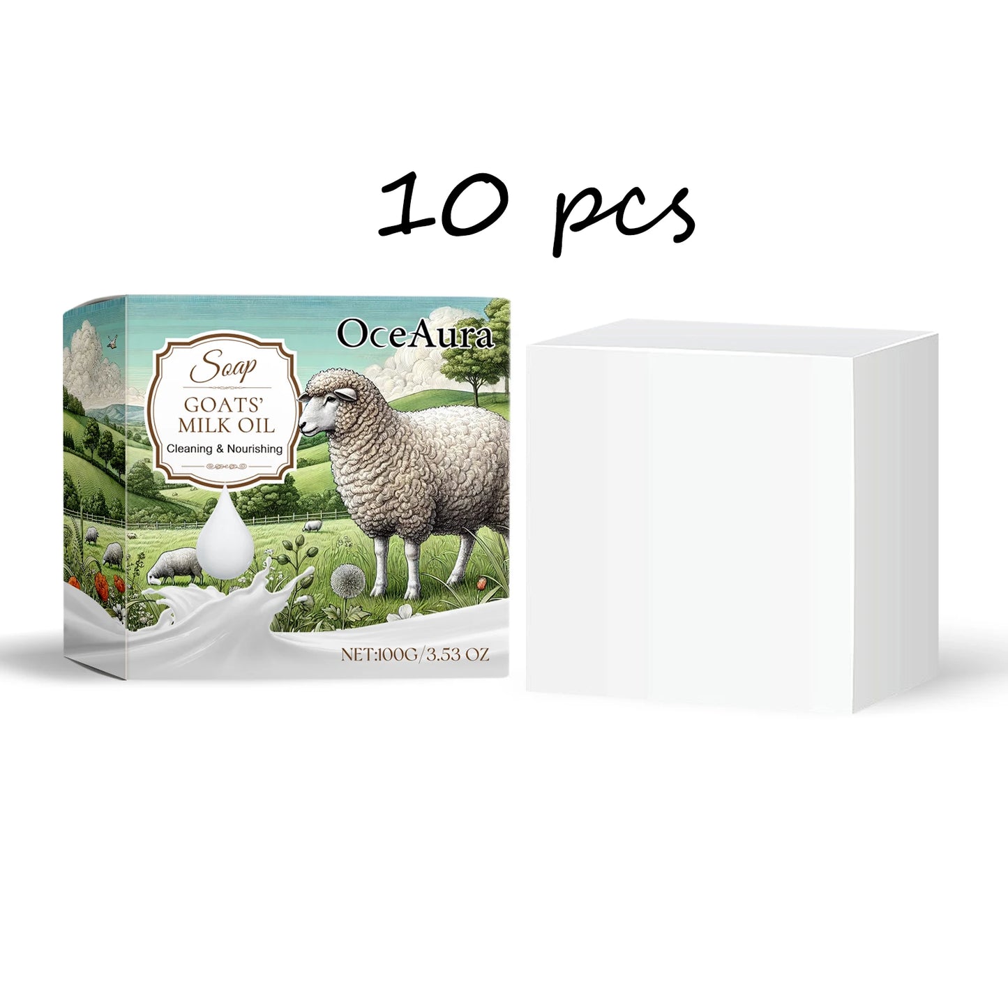 Organic Oceaura Goat Milk Soap Gentle Cleaning Body Dirts Improve Skin Texture Restore Skin Luster Moisturize Natural Body Bathing Soap