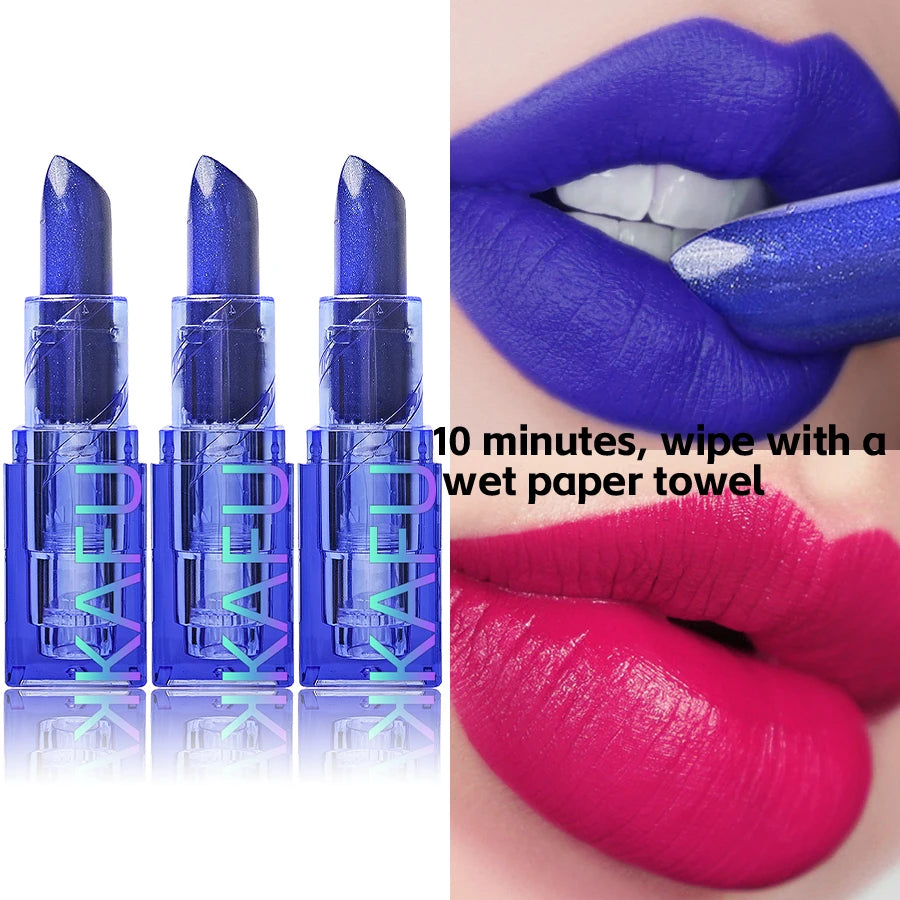 Blue Rose Lipstick Temperature Color Changing lipstic Moisturizing Female Makeup products Sexy Lip tint Gloss Shiny Lipsticks