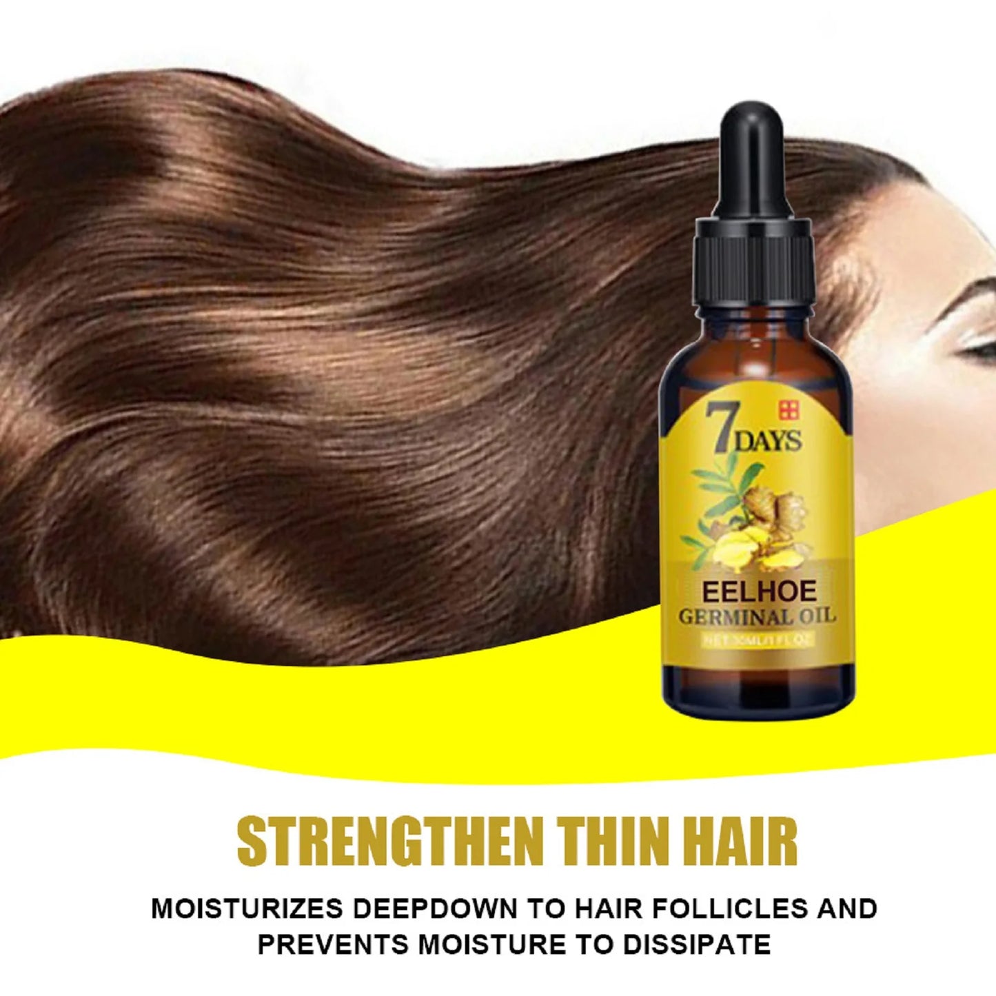 Organic Ginger Hair Care Oil Hair Roots Scalp Treatment Improve Androgenetic Alopecia Scalp Treatment Serum Strengthen Hair Roots