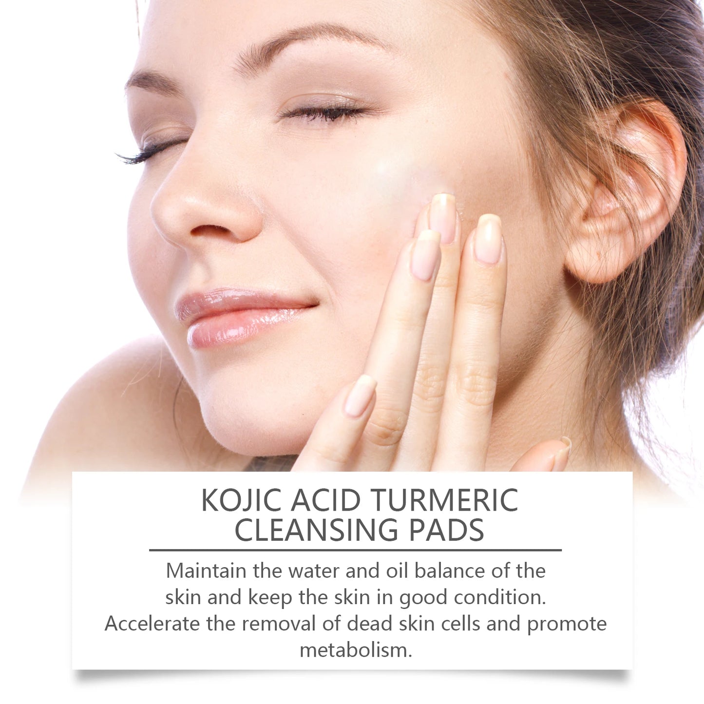 Organic Turmeric Kojic Acid Cleansing Pads Exfoliating Pads Facial Sponges For Cleansing Exfoliating Daily Cleansing Skin Care Tools