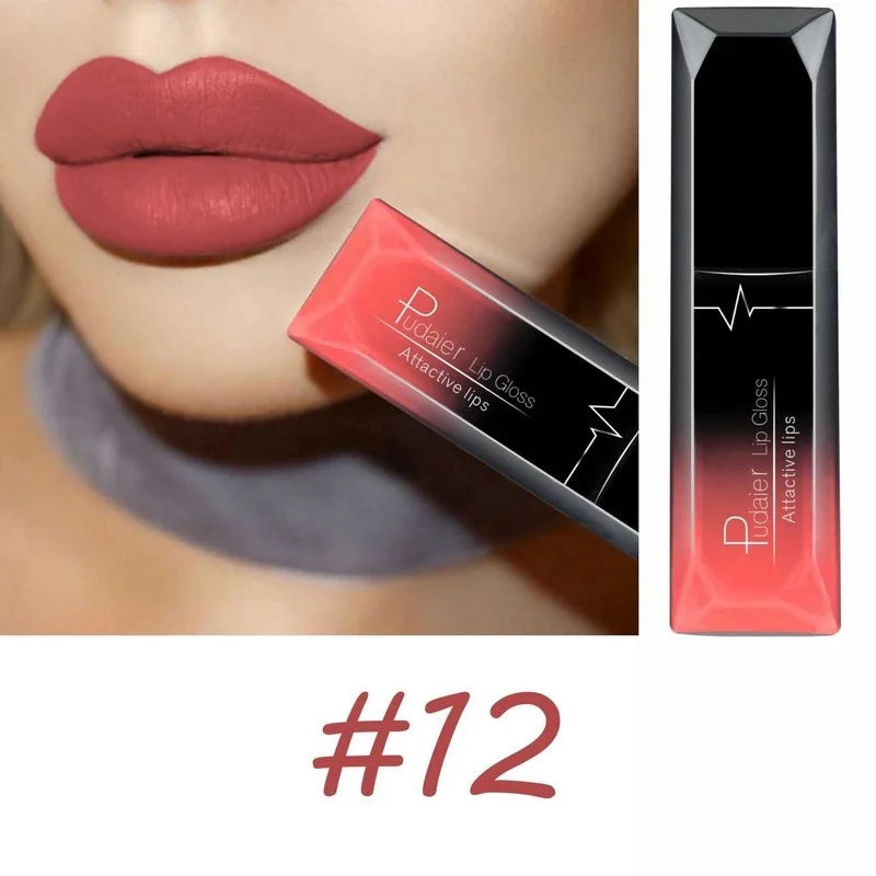 Organic Lip Makeup 17 Color Sexy Matte Long Lasting Lip Gloss Liquid Lipstick Lip Cream