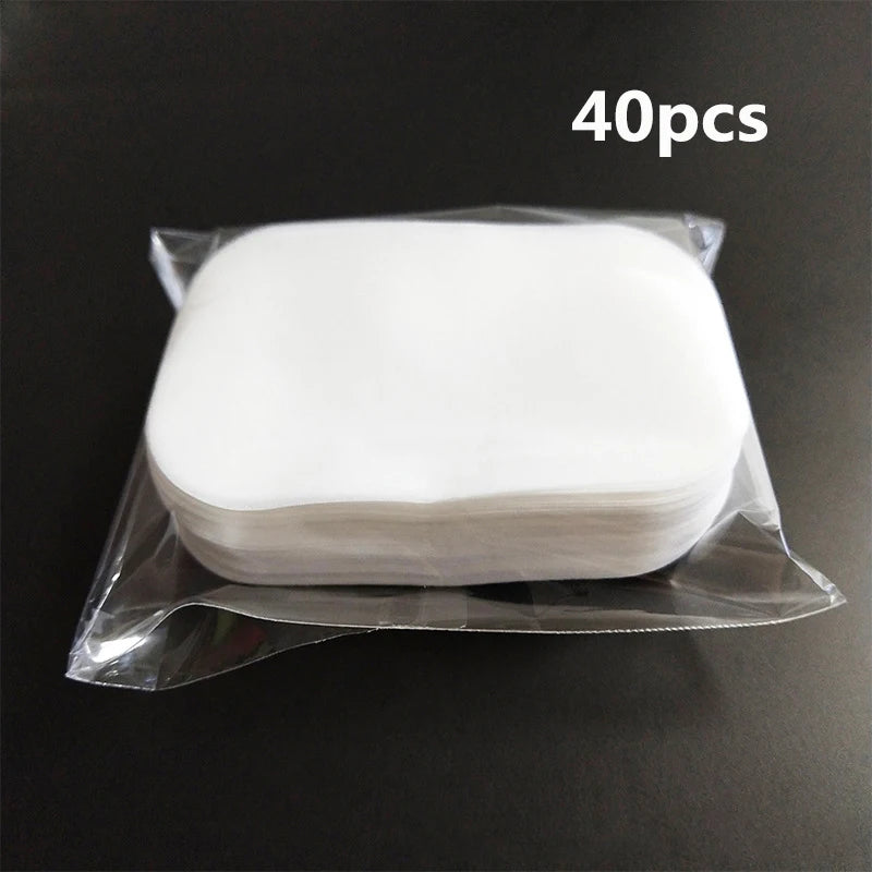 40/60/100 Pcs Organic Soap Paper Portable Hand Washing Slice Sheets Bath Travel Scented Foaming Soap Bath Clean Soap Tablets Bathroom