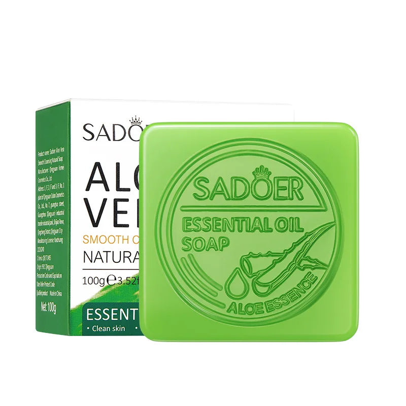 Organic Aloe Vera Smooth Cleansing Natural Soap Cleansing Smooth Handmade Essential Oil Soap100g