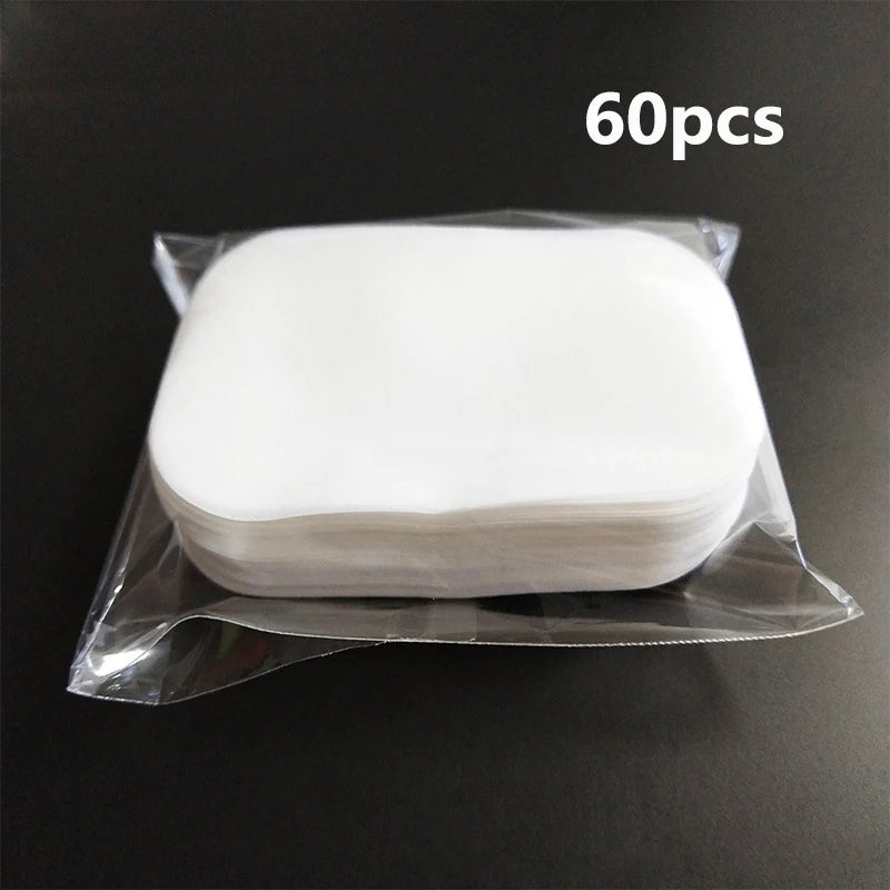 40/60/100 Pcs Organic Soap Paper Portable Hand Washing Slice Sheets Bath Travel Scented Foaming Soap Bath Clean Soap Tablets Bathroom