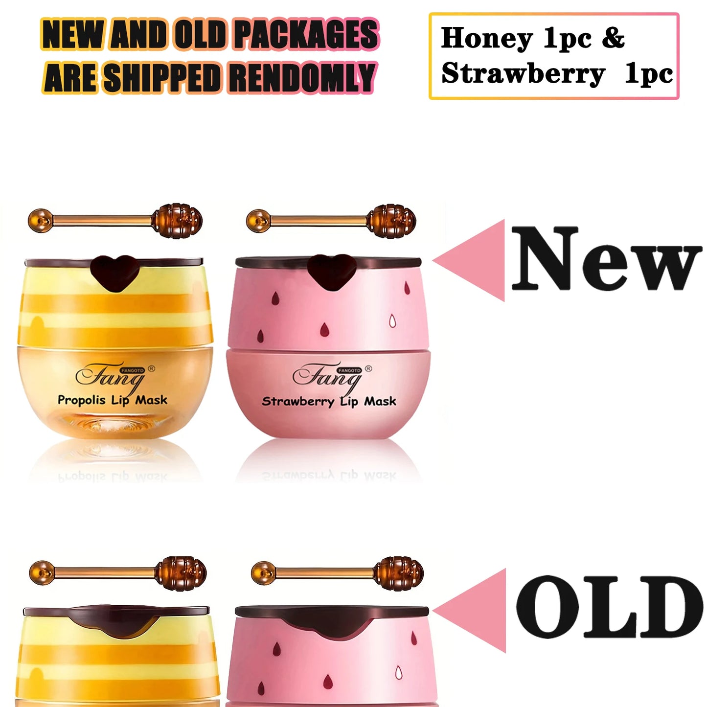 2 Pack Bee Organic Balm Lip Balm, Exfoliating & Hydrating & Prevention Dry and Cracked Lip Scrubs Lip Sleeping Mask Reduces Lip Lines