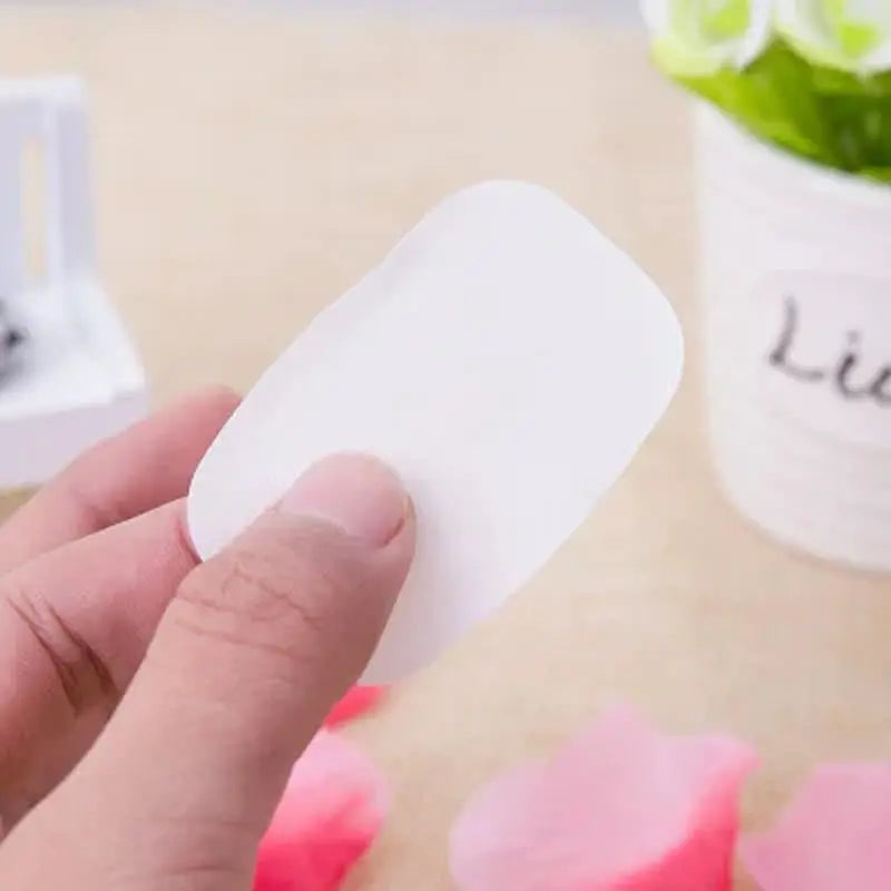 40/60/100 Pcs Organic Soap Paper Portable Hand Washing Slice Sheets Bath Travel Scented Foaming Soap Bath Clean Soap Tablets Bathroom