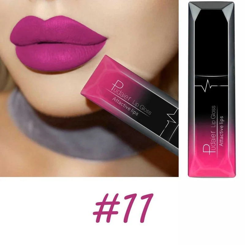 Organic Lip Makeup 17 Color Sexy Matte Long Lasting Lip Gloss Liquid Lipstick Lip Cream