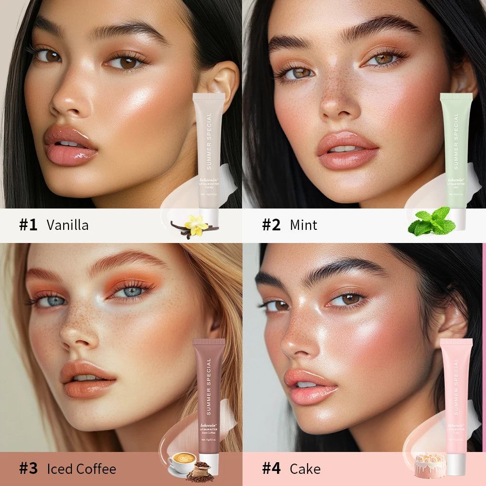 Summer Lip Balm Moisturizing Mirror Lip Gloss Lip Vanilla Mint Iced Coffee Cake Smell Lipstick Transparent Lip Oil Makeup