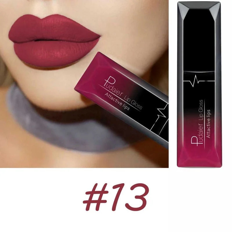 Organic Lip Makeup 17 Color Sexy Matte Long Lasting Lip Gloss Liquid Lipstick Lip Cream