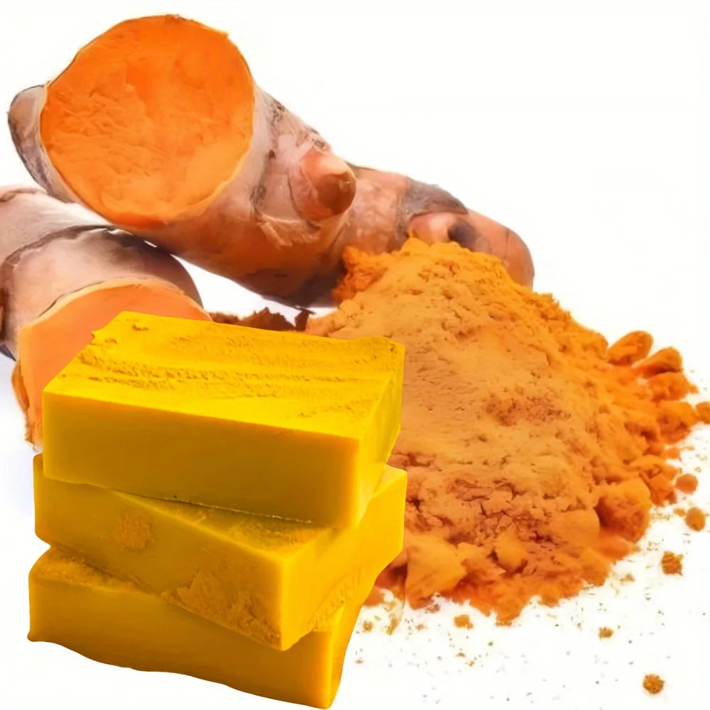 (1/2/4/6Pcs) Organic Turmeric Kojic Acid Handmade Soap Scrub for Exfoliation, Moisturizing, Deep Cleansing, Spot Removal, Acne Removal