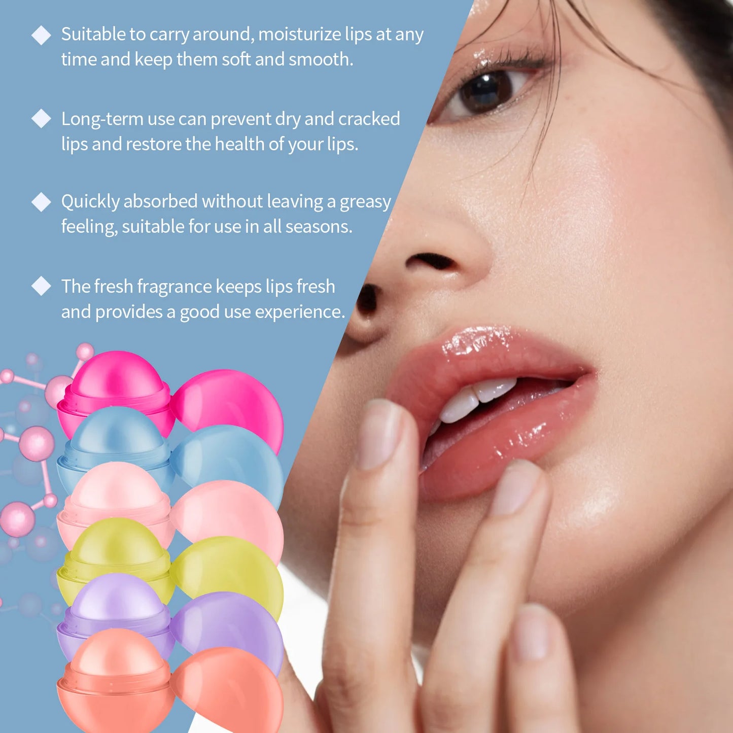 Organic Natural Fruit Lip Balm Moisturize Nourishing Long Lasting Hydrating Refreshing Sweet Tast Lipstick Plant Organic Care Cosmetics