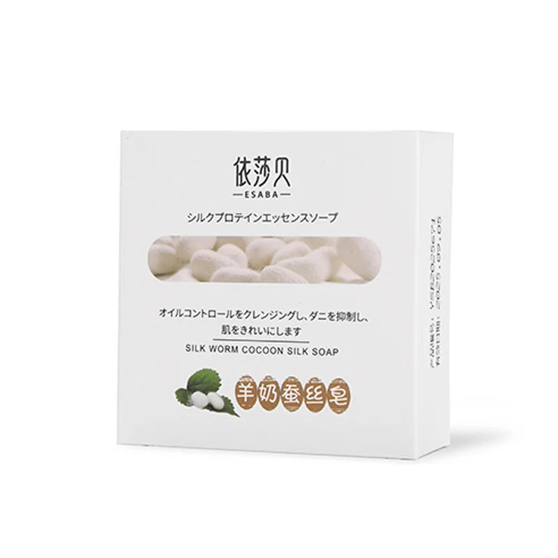 Organic Goat Milk Silk Handmade Soap 60g Moisturizing Skin Care Cleansing Facial Soap Remove Acne Remove Shrink Face Cleaner Body Wash