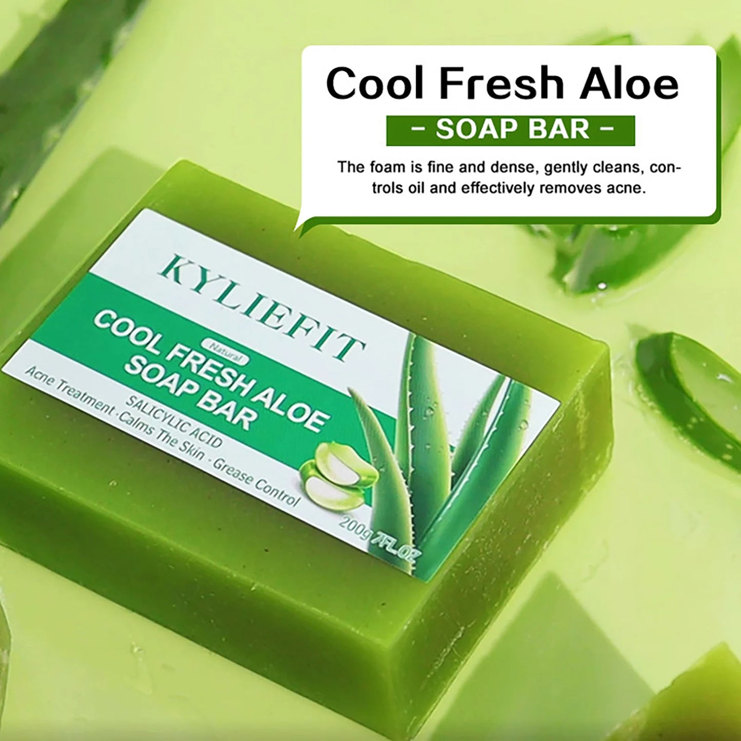 Organic Aloe Brightening Soap Bar, Reduce Dark Spots, Sun Spots, Acne, Oil Control, Clean Stains, Exfoliation, For Face and Body
