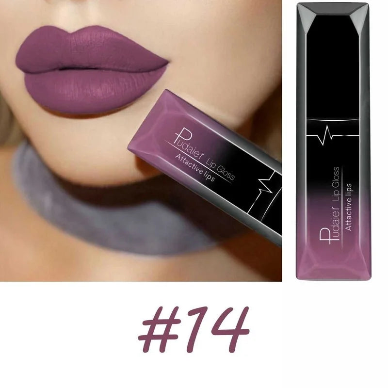 Organic Lip Makeup 17 Color Sexy Matte Long Lasting Lip Gloss Liquid Lipstick Lip Cream