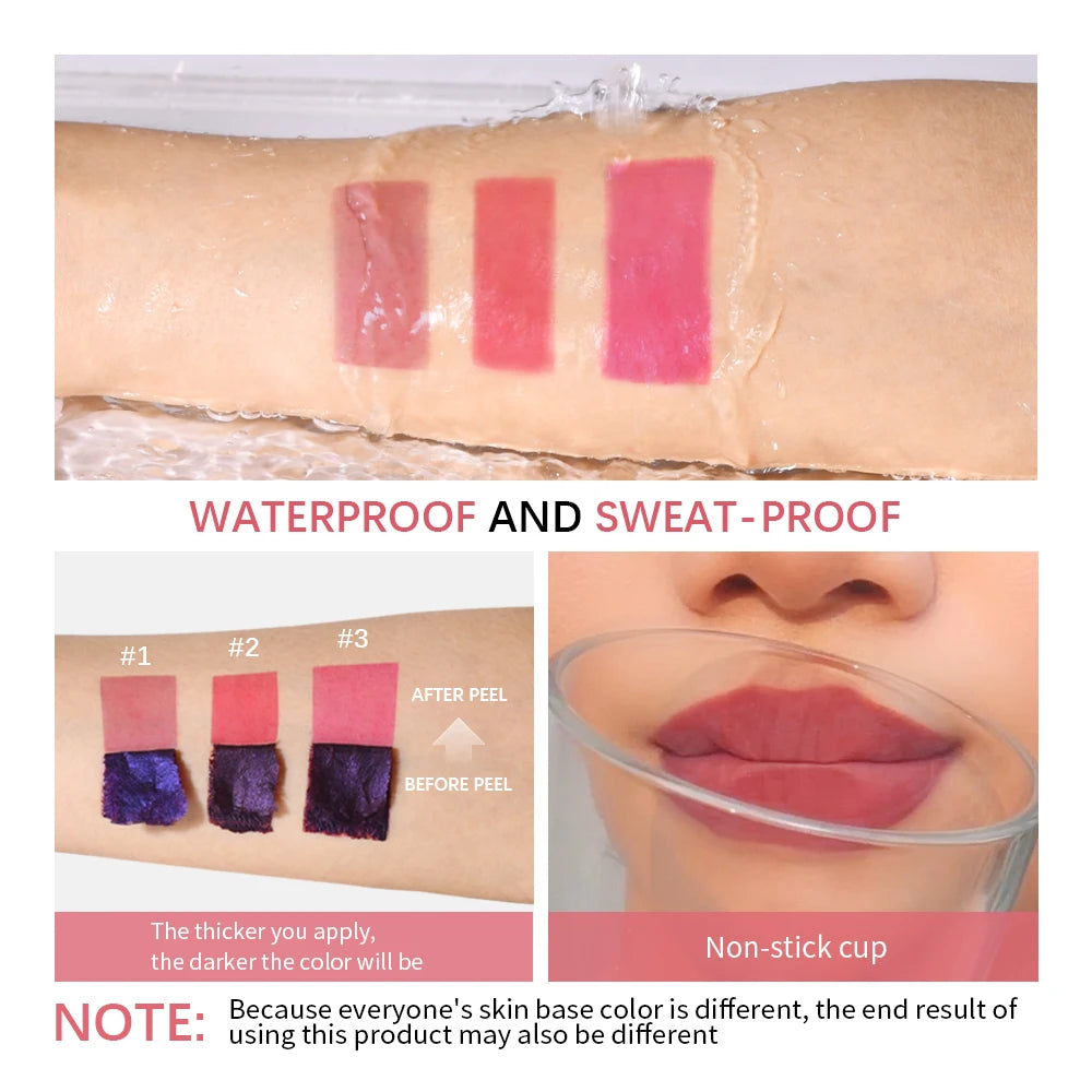 Organic Long Lasting Lip Inks Korean Matte Lip Tint Peel Off Matte