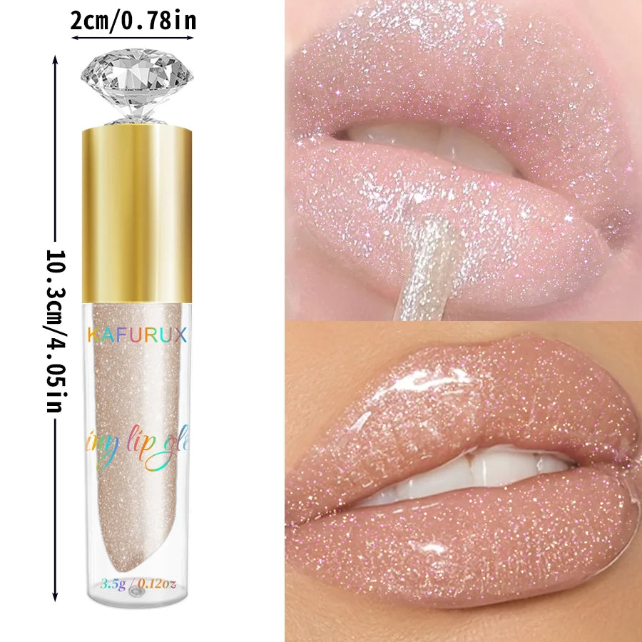 9 Colors Moisturizing Diamond Shimmer Glitter Lip Gloss Makeup Sparkling Glitter Liquid Lipstick Pearl Lip Gloss Sexy Lip