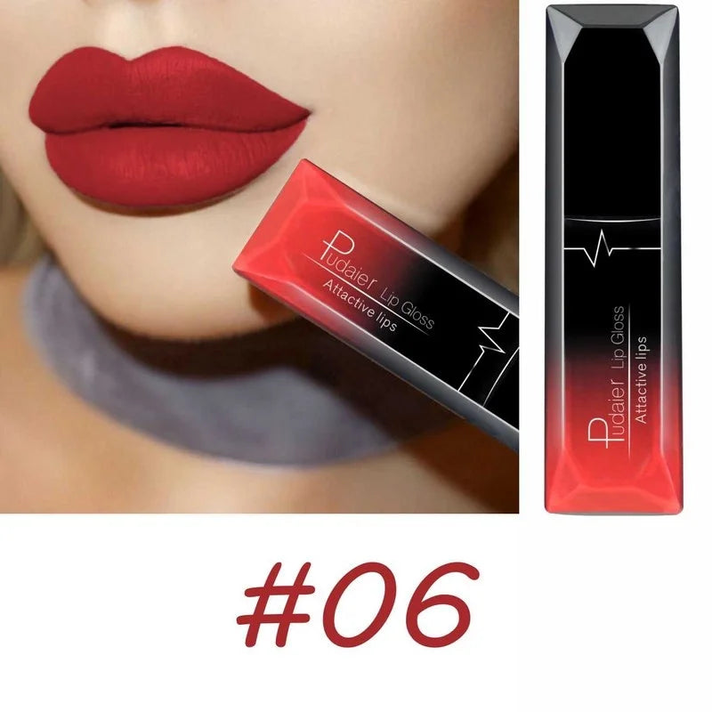 Organic Lip Makeup 17 Color Sexy Matte Long Lasting Lip Gloss Liquid Lipstick Lip Cream