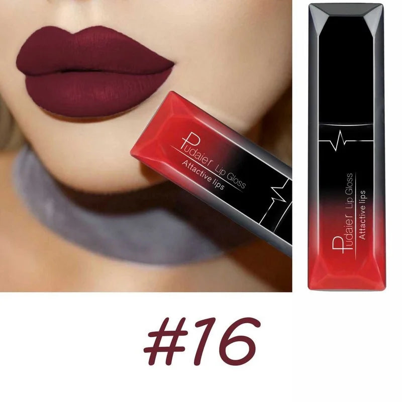 Organic Lip Makeup 17 Color Sexy Matte Long Lasting Lip Gloss Liquid Lipstick Lip Cream