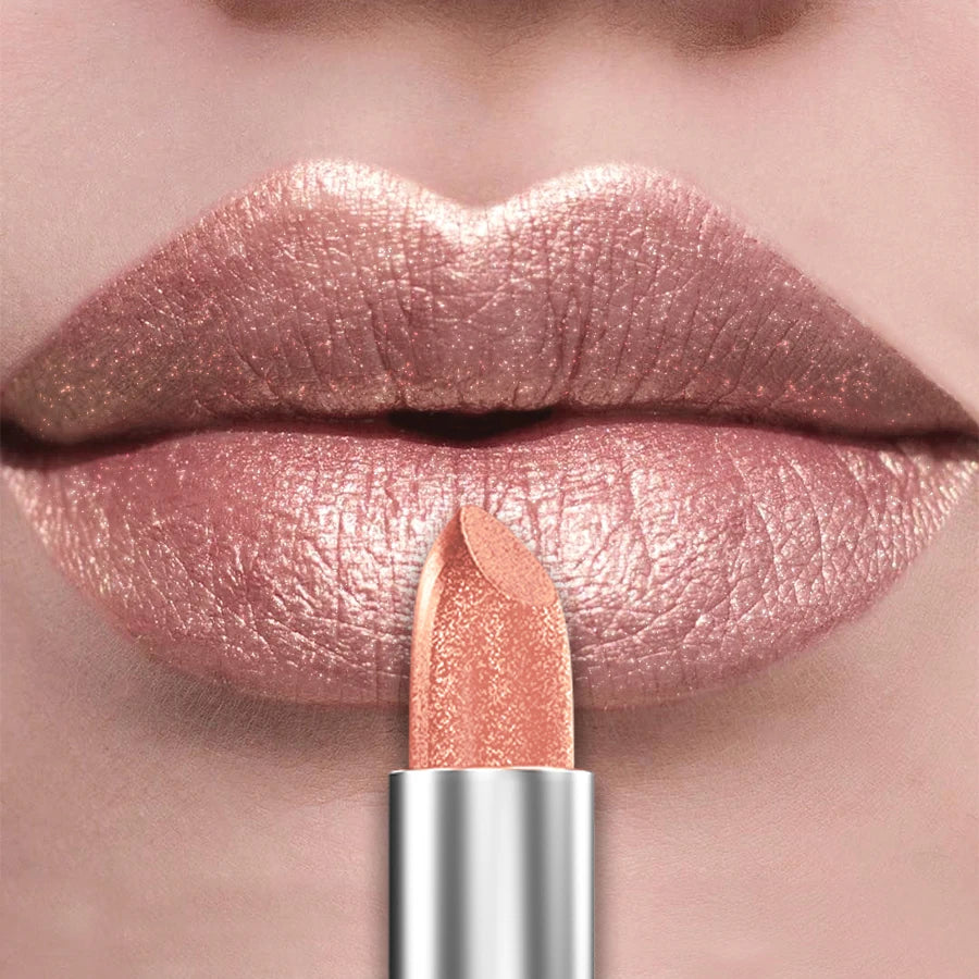 Organic 21Colors Bold & Intense Glitter Shiny Metallic Lipstick Pearlescent Lip Tint,Long Lasting Lip Senior Matte Lip Makeup Gifts for
