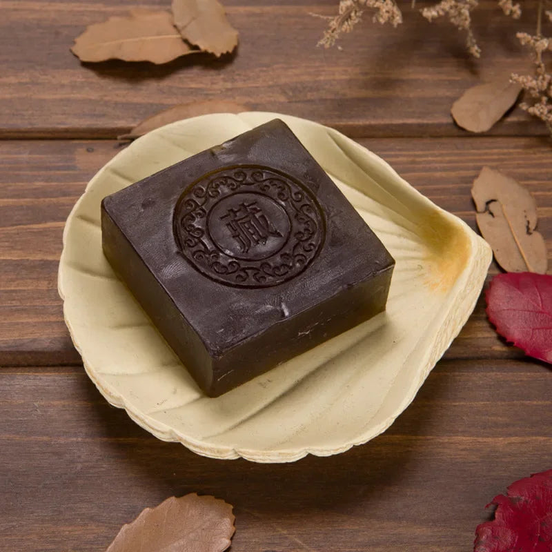 Organic Tibetan Ancient Soap Black Soap Handmade Soap Face Clean Anti-Acne Remove Blackheads Chinese Herbal Soap with Cordyceps Sinensis