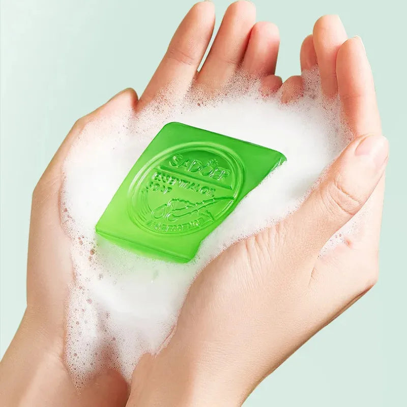 Organic Aloe Vera Smooth Cleansing Natural Soap Cleansing Smooth Handmade Essential Oil Soap100g