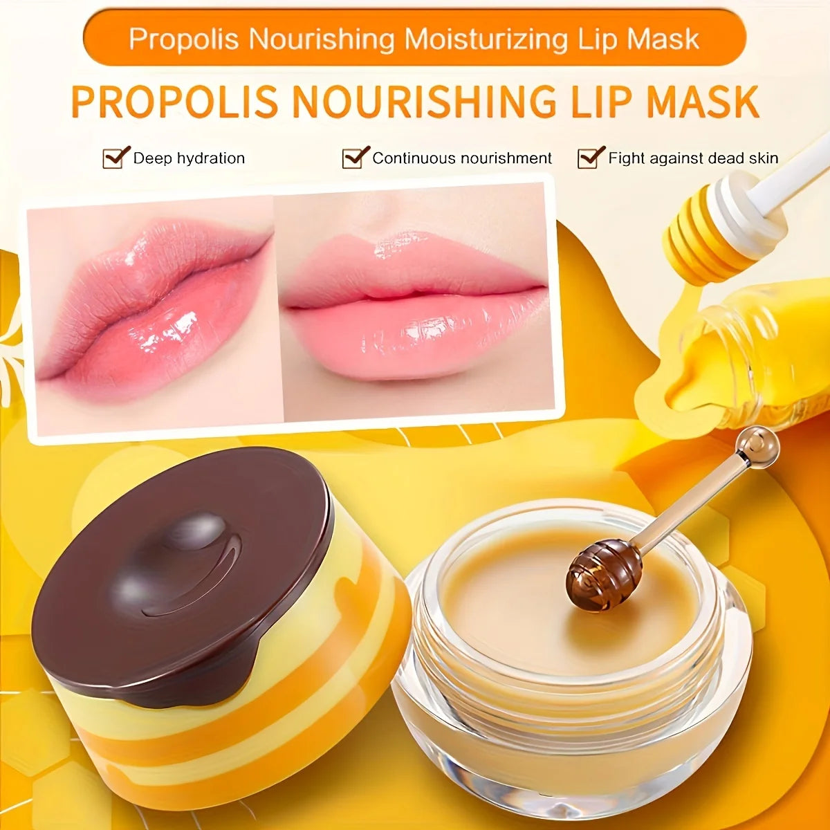 2 Pack Bee Organic Balm Lip Balm, Exfoliating & Hydrating & Prevention Dry and Cracked Lip Scrubs Lip Sleeping Mask Reduces Lip Lines
