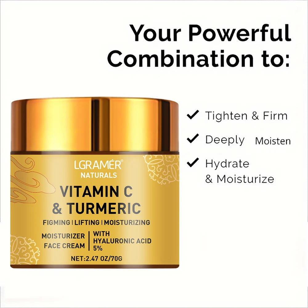 Organic Turmeric Vitamin C Face cream Retinol Moisturizing Firming Hyaluronic Lightening Repairing Smooth Skincare Whitening Creams