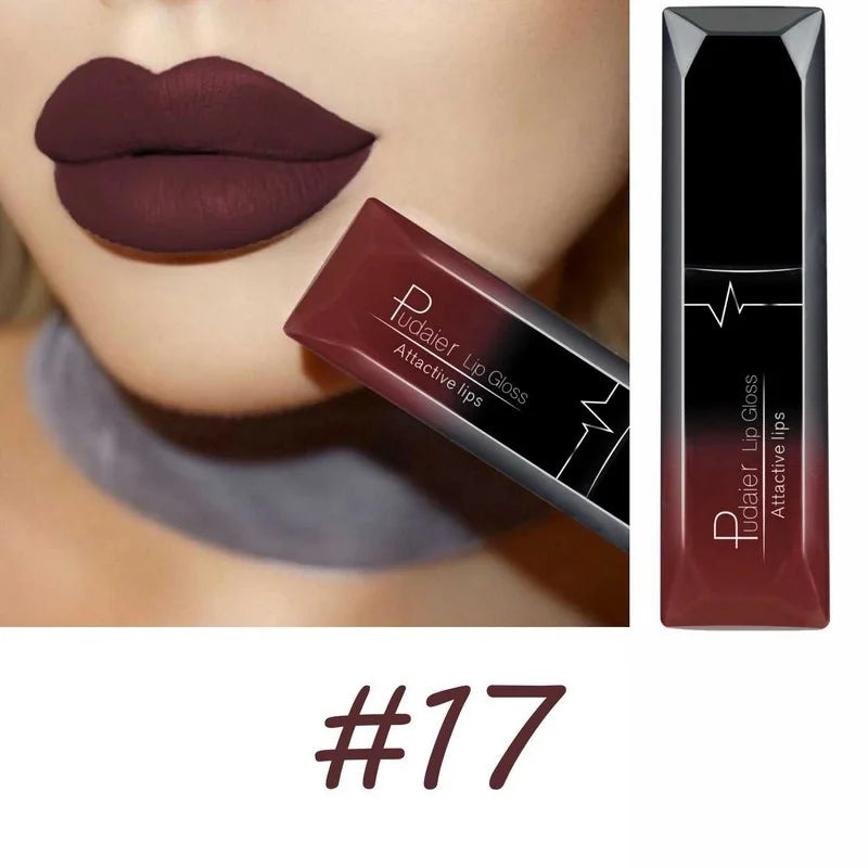 Organic Lip Makeup 17 Color Sexy Matte Long Lasting Lip Gloss Liquid Lipstick Lip Cream