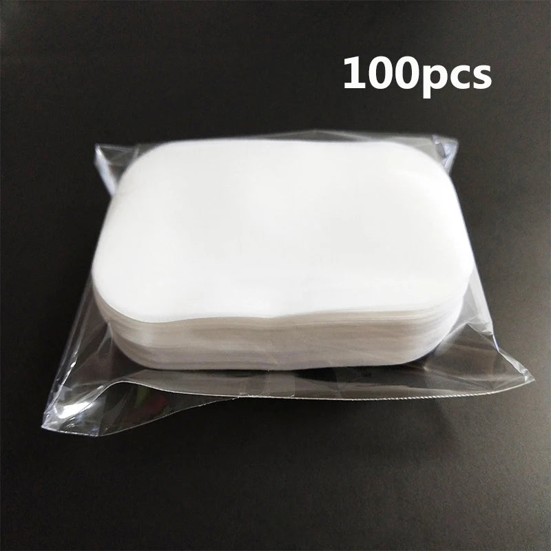 40/60/100 Pcs Organic Soap Paper Portable Hand Washing Slice Sheets Bath Travel Scented Foaming Soap Bath Clean Soap Tablets Bathroom