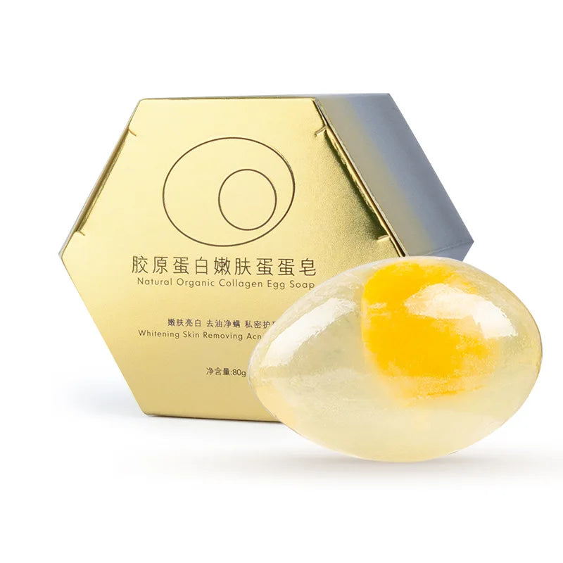 Organic Natural Collagen Egg Soap 80g Wholesale Collagen Bath Soap Bar Cleaning Hydrating Moisturizing Soap