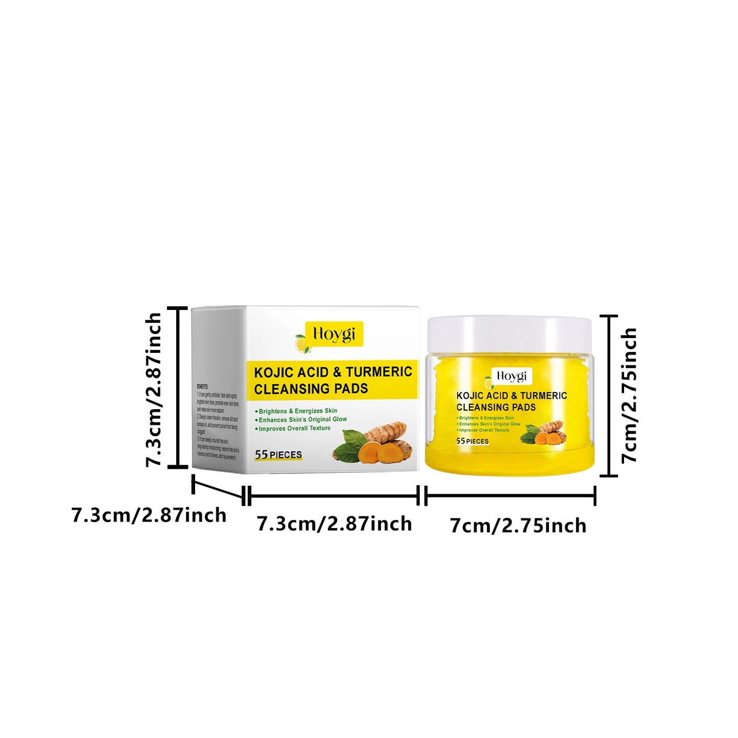 Organic Turmeric Kojic Acid Cleansing Pads Exfoliating Pads Facial Sponges For Cleansing Exfoliating Daily Cleansing Skin Care Tools