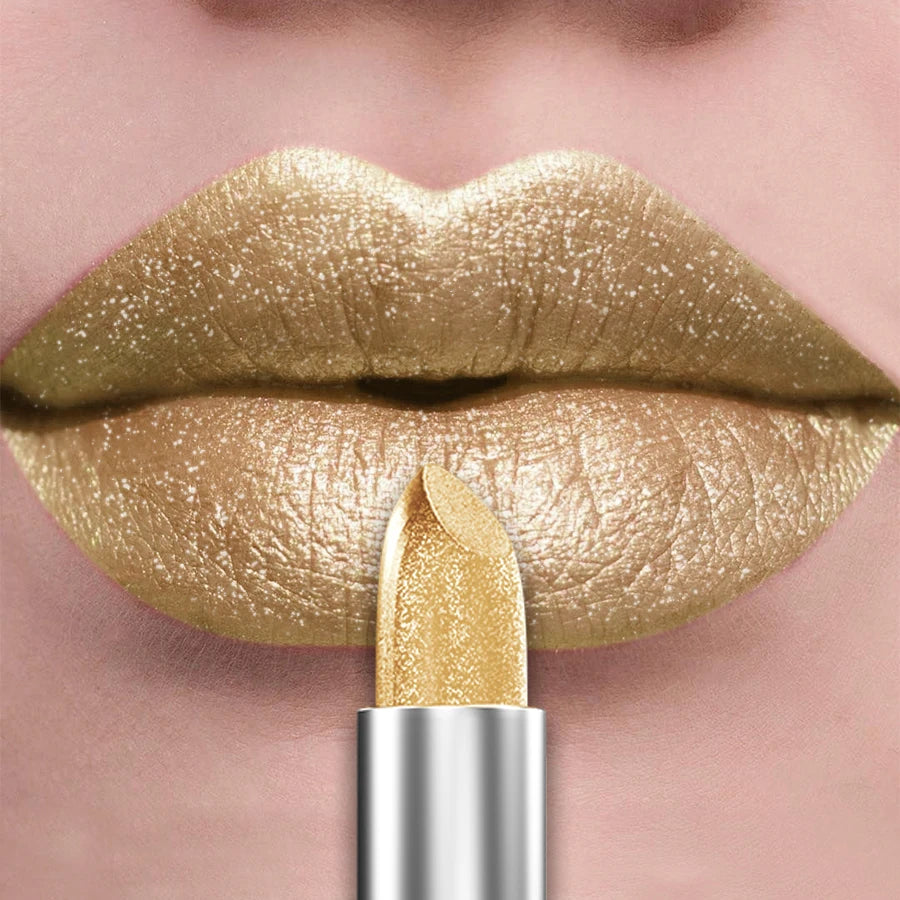 Organic 21Colors Bold & Intense Glitter Shiny Metallic Lipstick Pearlescent Lip Tint,Long Lasting Lip Senior Matte Lip Makeup Gifts for