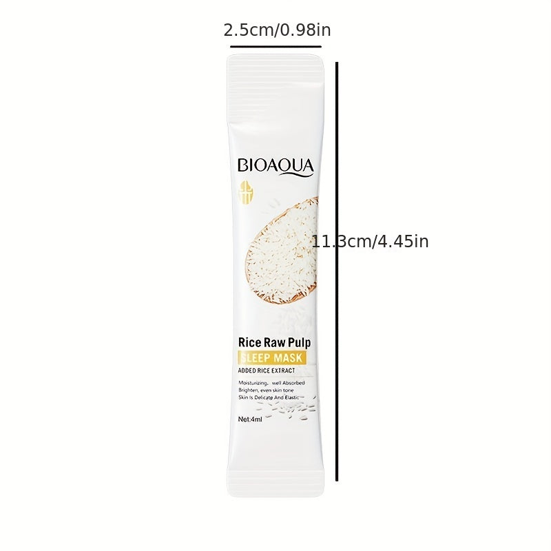Sleeping Mask Rice Extract Mask Hydrating, Moisturizing and Firming Light Beige No Rinse Application Portable Travel Essential Suitable for All Light Beige Types