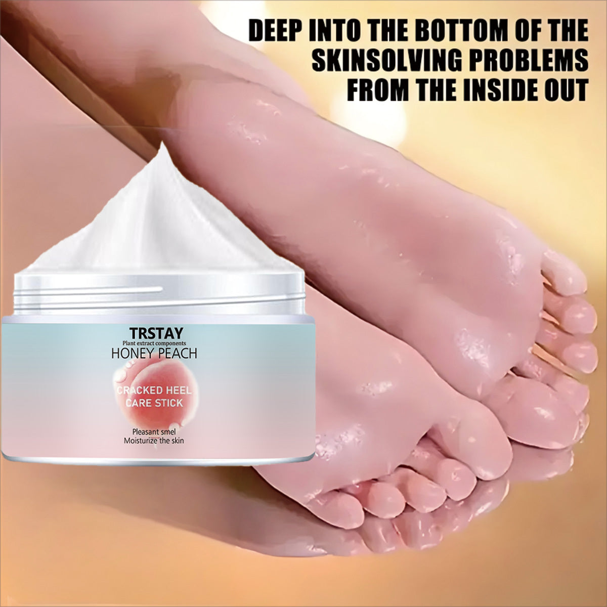 Peach Foot Cream, made from plant extracts, gently moisturizes and cares for hands and feet. Cleverly designed and consistently used, it leaves your feet soft and smooth