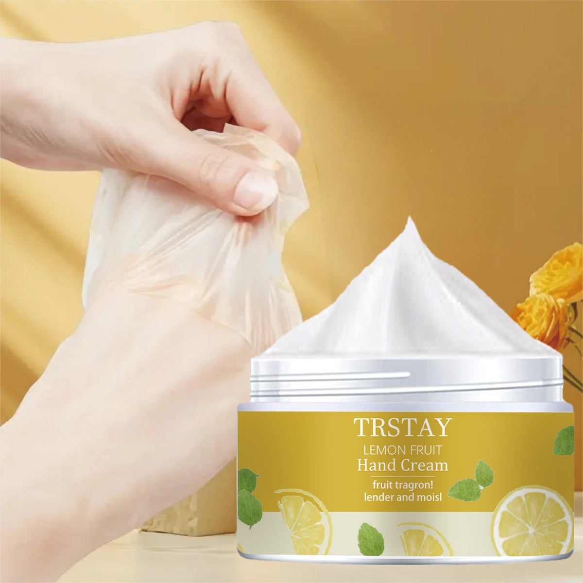 TRSTAY Lemon Fruit Hand & Foot Cream - Gentle Hypoallergenic Formula for Dry, Cracked Light Beige, Daily Moisturizer with Soothing Lemon Fruit Extract, 1.7oz, All Light Beige Types Including Sensitive, Fresh Appeal Packaging,
