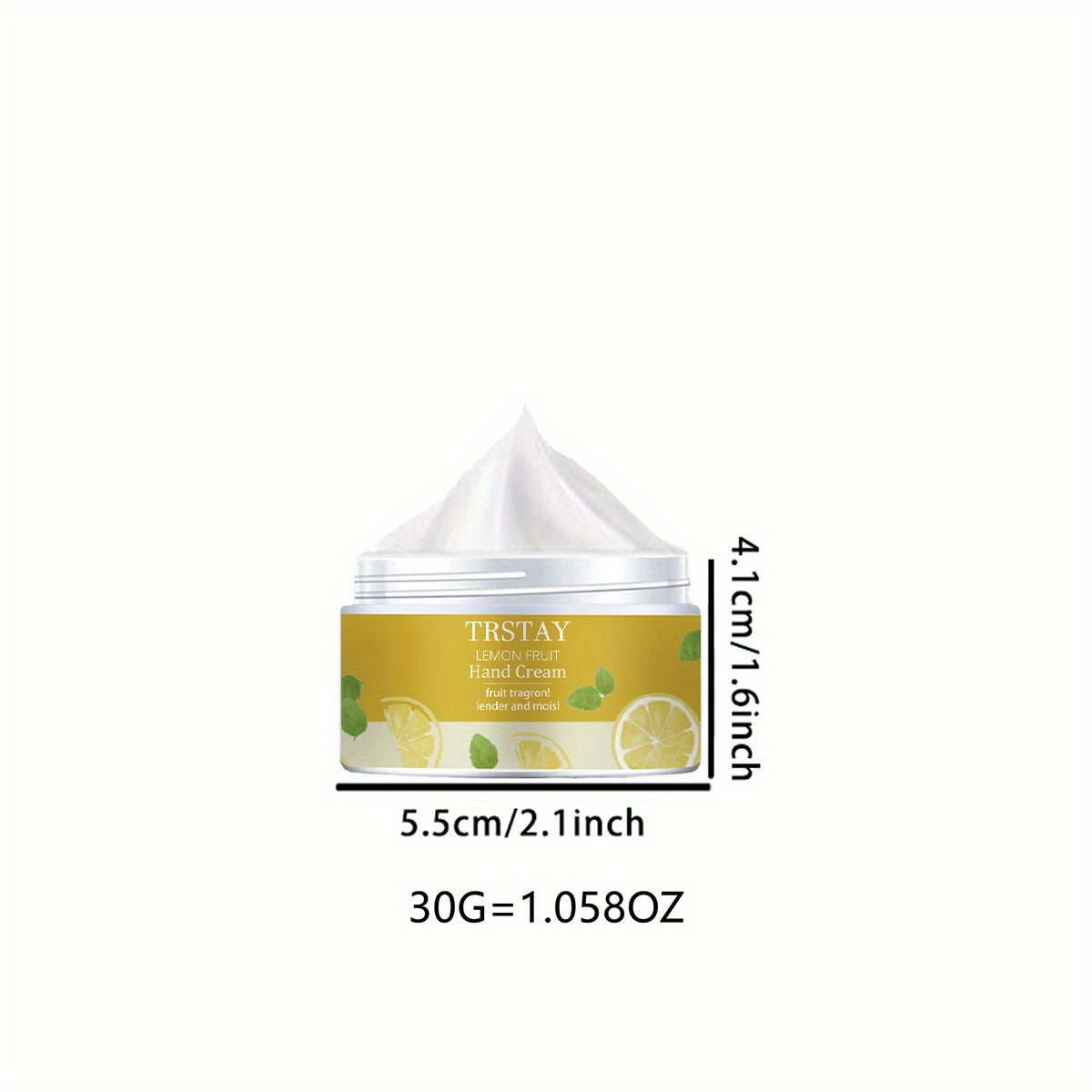 TRSTAY Lemon Fruit Hand & Foot Cream - Gentle Hypoallergenic Formula for Dry, Cracked Light Beige, Daily Moisturizer with Soothing Lemon Fruit Extract, 1.7oz, All Light Beige Types Including Sensitive, Fresh Appeal Packaging,