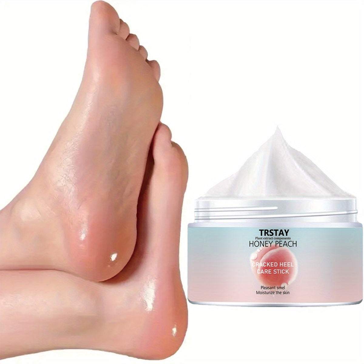 Peach Foot Cream, made from plant extracts, gently moisturizes and cares for hands and feet. Cleverly designed and consistently used, it leaves your feet soft and smooth