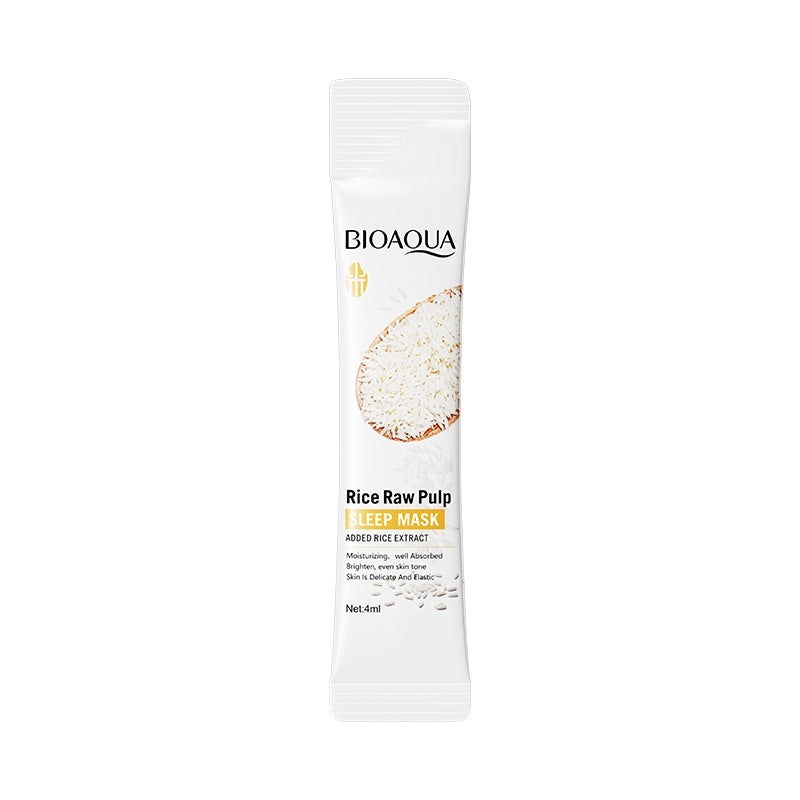 Sleeping Mask Rice Extract Mask Hydrating, Moisturizing and Firming Light Beige No Rinse Application Portable Travel Essential Suitable for All Light Beige Types