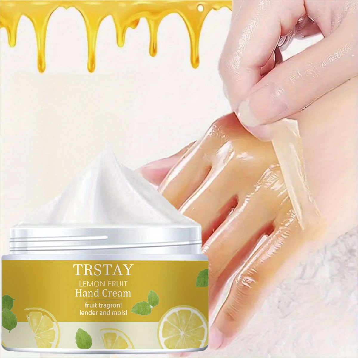 TRSTAY Lemon Fruit Hand & Foot Cream - Gentle Hypoallergenic Formula for Dry, Cracked Light Beige, Daily Moisturizer with Soothing Lemon Fruit Extract, 1.7oz, All Light Beige Types Including Sensitive, Fresh Appeal Packaging,