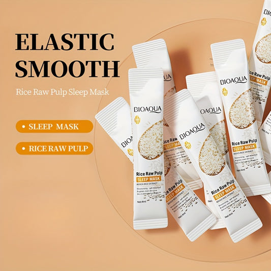 Sleeping Mask Rice Extract Mask Hydrating, Moisturizing and Firming Light Beige No Rinse Application Portable Travel Essential Suitable for All Light Beige Types