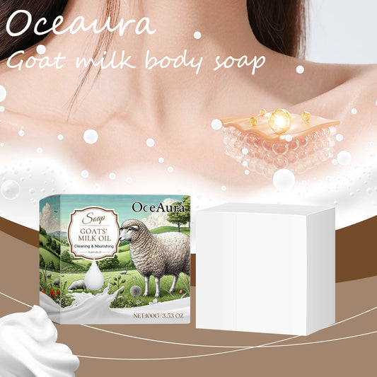 Organic Oceaura Goat Milk Soap Gentle Cleaning Body Dirts Improve Skin Texture Restore Skin Luster Moisturize Natural Body Bathing Soap